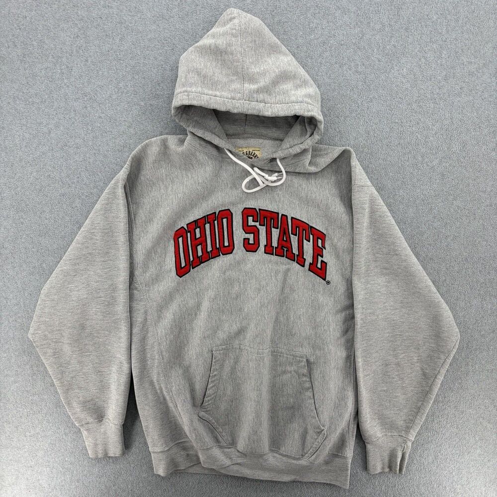 Vintage STEVE & BARRY'S Ohio State University Gray Hoodie Sweatshirt Size Large